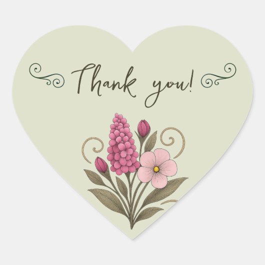 Sticker Cœur Floral Notes & Daily Planning-florist (Devant)