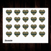 Sticker Cœur Floral Peach Green Cream William Morris Inspired 