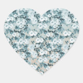 Sticker Cœur Flore blanche de Pêche Bleue (Devant)