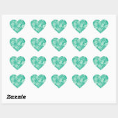 Sticker Cœur Flore - Turquoise- (Feuille)