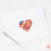 Sticker Cœur Flower Power 60s hippy (Enveloppe)