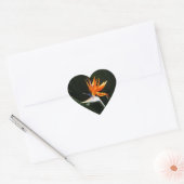 Sticker Cœur Flower tropical orange paradise (Enveloppe)