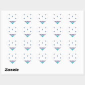 Sticker Cœur Fluer De Lis Blue Swirl Design (Feuille)