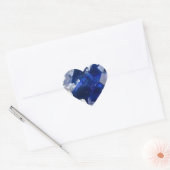 Sticker Cœur Fluorite bleu profond transparent naturel (Enveloppe)