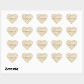 Sticker Cœur Flush Cream Zebra Glam Gold Confetti Sparkle (Feuille)