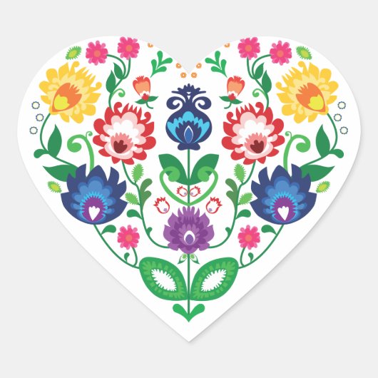 Sticker Cœur 💜 Folk a inspiré le coeur (Devant)