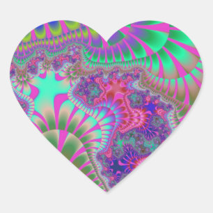 Sticker Cœur Fonte rose et violette