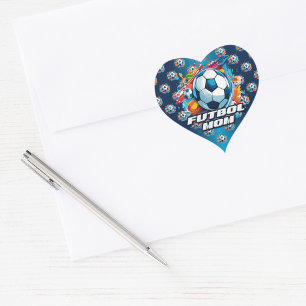 Sticker Cœur Football Maman Motif de balle de football
