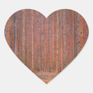 Sticker Cœur Forêt de sapins de Gustav Klimt Tannenwald Arbres