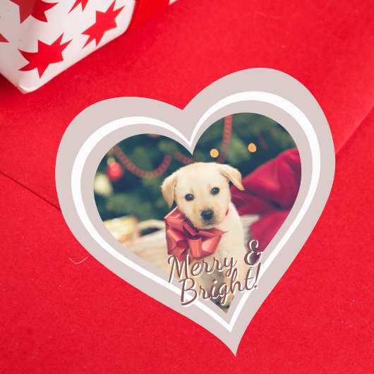 Sticker Cœur Forme d'amour Photo personnalisée Noël