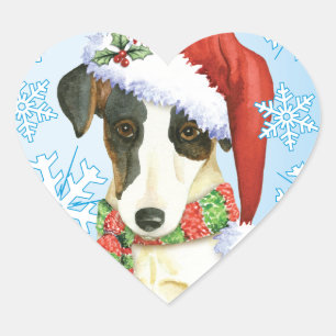 Sticker Cœur Fox Terrier doux heureux de Howliday