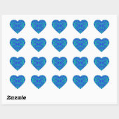 Sticker Cœur Fractage Abstrait En Bleu Et Vert (Feuille)