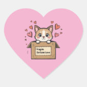 Sticker Cœur Fragile: Contains Love (Devant)