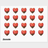 Sticker Cœur Fraise au chocolat (Feuille)