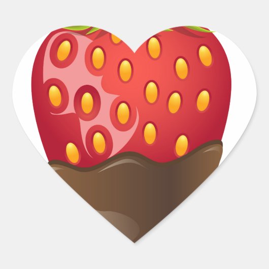 Sticker Cœur Fraise au chocolat (Devant)