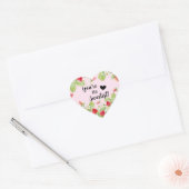 Sticker Cœur Fraise Tu es la plus douce (Enveloppe)