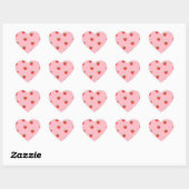 Sticker Cœur Fraises rose (Feuille)