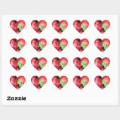 Sticker Cœur Fraises sucrées (Feuille)