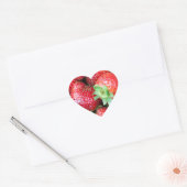 Sticker Cœur Fraises sucrées (Enveloppe)