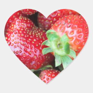 Sticker Cœur Fraises sucrées