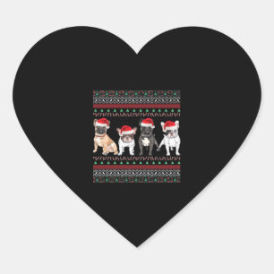 Sticker Cœur Français Bulldog laide de Noël Sweat essentiel T-