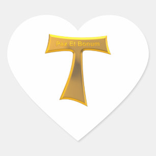 Sticker Cœur Franciscan Tau