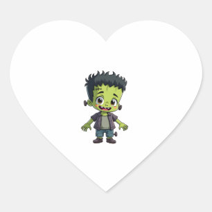 Sticker Cœur Frankenstein � s Monster � mignon Caricature Hallo