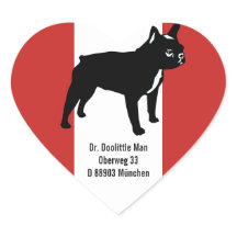 Französische Bulldogge Aufkleber mit Texte