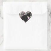 Sticker Cœur Frapules en Fleurs II - Tuxedo Cat (Sac)