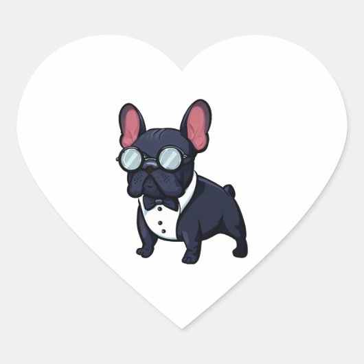 Sticker Cœur Frenchie The Gentlemen (Devant)