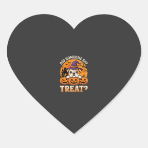 Sticker Cœur Friandise pour chien Halloween Design Bulldog Citr