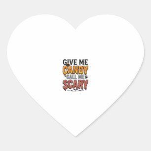 Sticker Cœur Friandises d'Halloween Donnez-moi des bonbons Appe