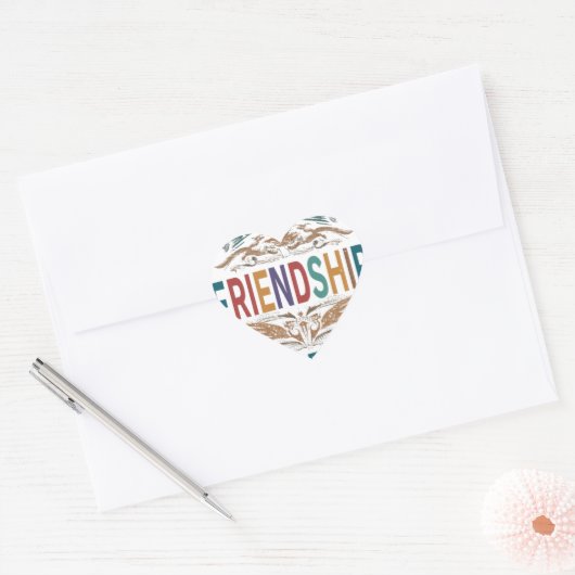 Sticker Cœur Friends forever (Enveloppe)