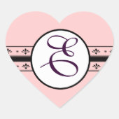 Sticker Cœur Frontières Vintages Mariage Monogramme (Devant)