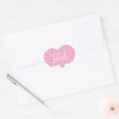 Sticker Cœur FROSTING DRIPS mignon saupoudrer coeur rose (Enveloppe)
