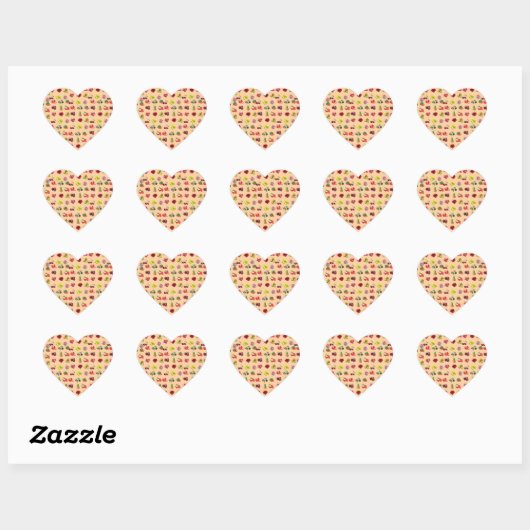 Sticker Cœur Fruits mixtes, (Feuille)