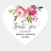 Sticker Cœur Fuchsia Fête des mariées florale (Devant)