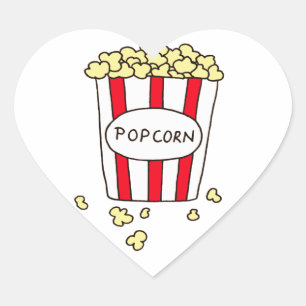 Sticker Cœur Fun Movie Theater Popcorn à Red White Bucket