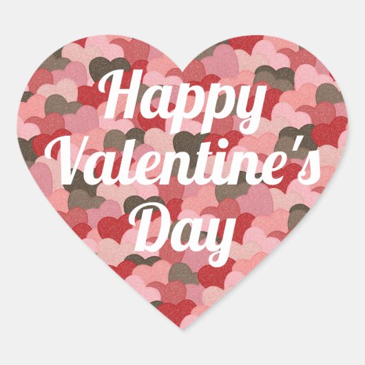 Sticker Cœur Fun Valentines Day Papier Coeurs Motif (Devant)