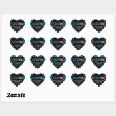 Sticker Cœur Funky Merci Turquoise Abstrait Mocha Heart (Feuille)