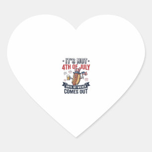 Sticker Cœur Funny 4th Of July Hot Dog Vintage Patriotic Shirt_