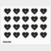Sticker Cœur Funny Black Cat café épelé à l'envers est eeffoc (Feuille)