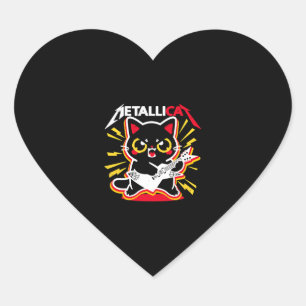 Sticker Cœur Funny Cat Rock 90s Meow For Music Band Of Friends