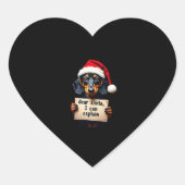 Sticker Cœur Funny Dachshund Christmas Dear Santa I Can Explain (Devant)