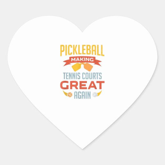 Sticker Cœur funny pickleball making courts (Devant)
