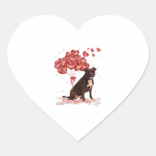 Sticker Cœur Funny Pitbull Coeur Valentines Jour Chien Papa Mam