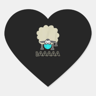 Sticker Cœur Funny Sheep With Face Mask | Sheeple Venin