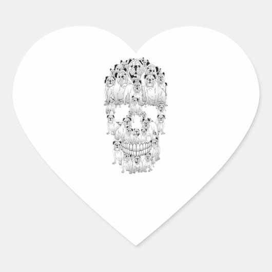 Sticker Cœur Funny Skull Costume (Devant)