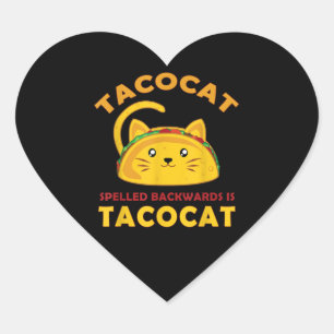 Sticker Cœur Funny Taco Cat Quota Meme Unique Men Kids Birthday