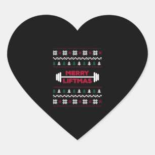Sticker Cœur Funny Ugly christmas lifting gym graphic -